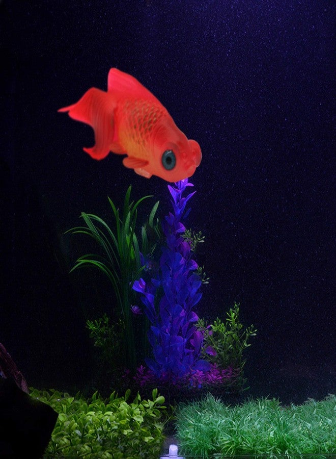 Besimple Silicone Artificial Fish Aquarium Decortion High Simulation Lifelike Floating Fake Betta Fish Tank Ornament (Red Goldfish) - Image 1
